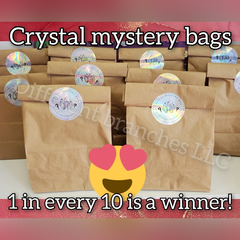 2026 Gemstone grab bags - crystal mystery bag loose mixed tumbled stones lot